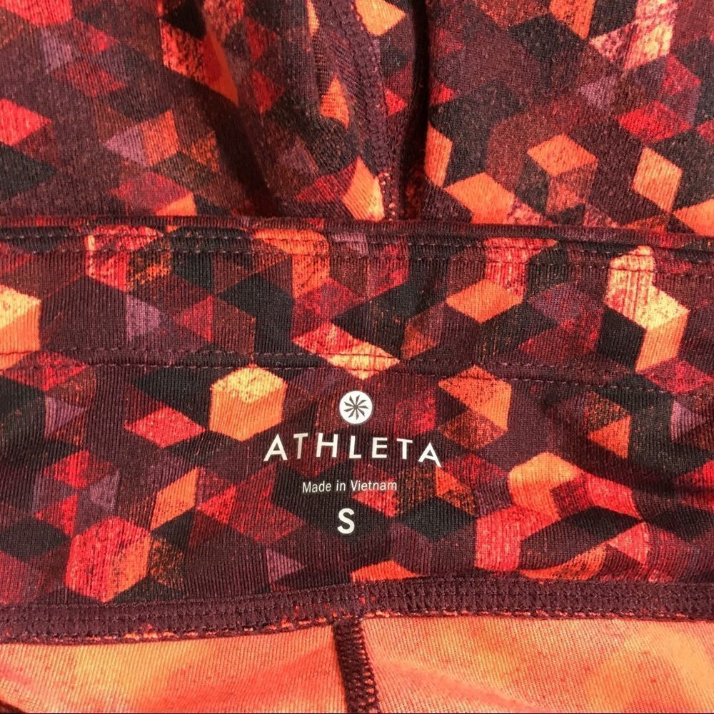 ATHLETA TRIANGULAR BE FREE WORKOUT TIGHTS LEGGINS SMALL - Picture 7 of 9